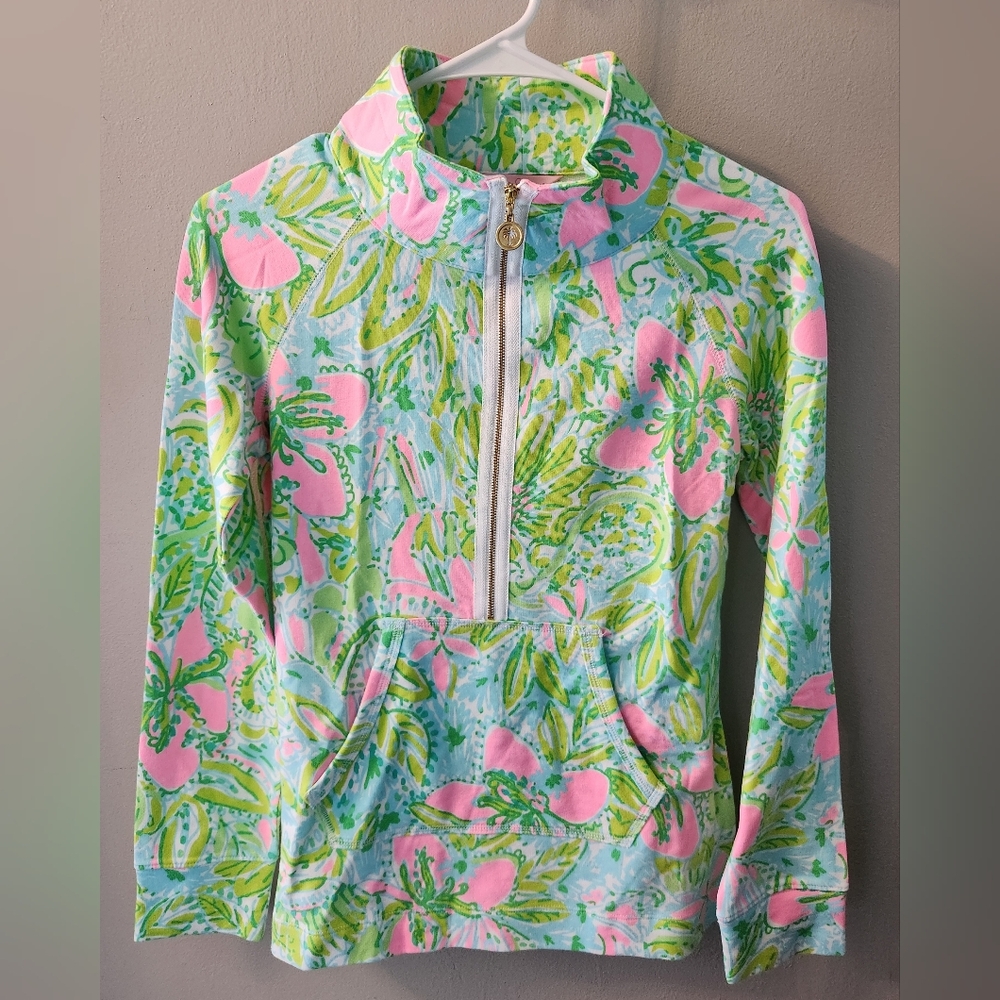 Lilly Pulitzer NWT Coconut Jungle Skipper Popover size XS Preppy Nautical Bright